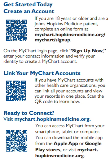 MyChart QR Codes